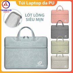 Túi xách laptop chống sốc thời trang Unicase da PU 13 14 inch - có quai đeo Màu ( Xanh cốm - Xanh dương - Xám - Ghi đậm - Hồng )