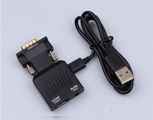 Đầu chuyển VGA sang HDMI có audio kèm dây USB