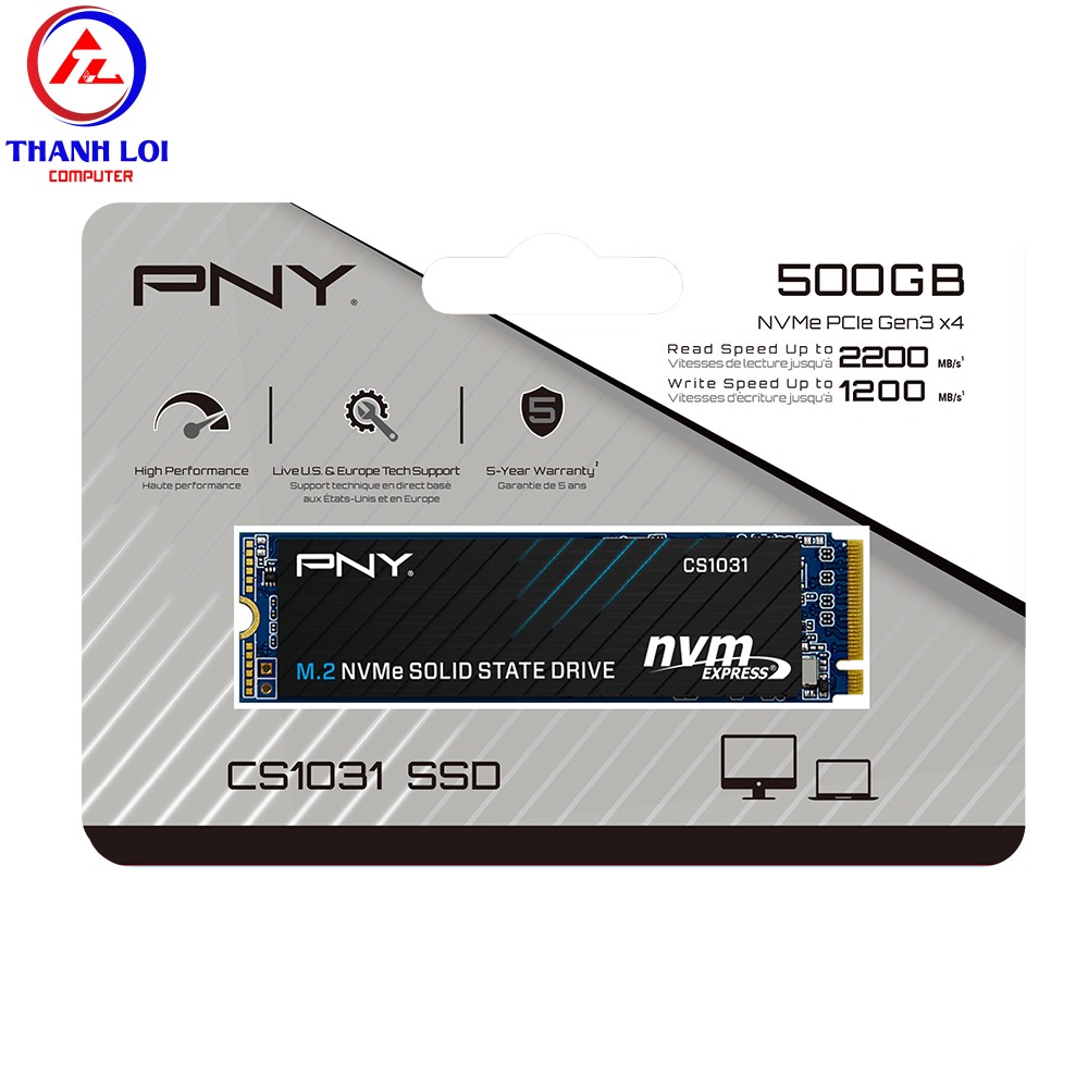 Ổ cứng SSD PNY 500GB CS1031 NVMe M.2 2280 (M280CS1031-500-CL)