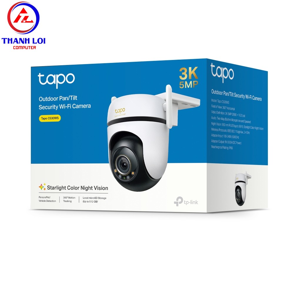Tapoo C520WS - Camera Wi-Fi An Ninh Quay Quét Ngoài trời