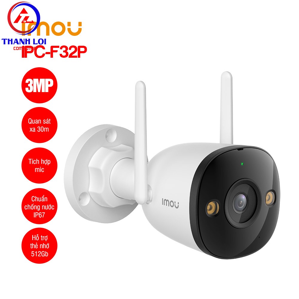 Camera IMOU Bullet 2C 3MP IPC-F32P - Tặng thẻ nhớ 64Gb
