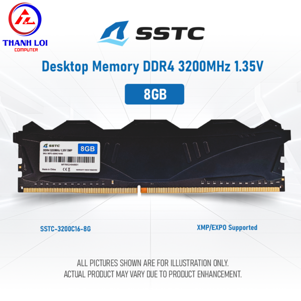Ram máy tính SSTC 8GB DDR4 3200MHz UDIMM (U3200I-C22)