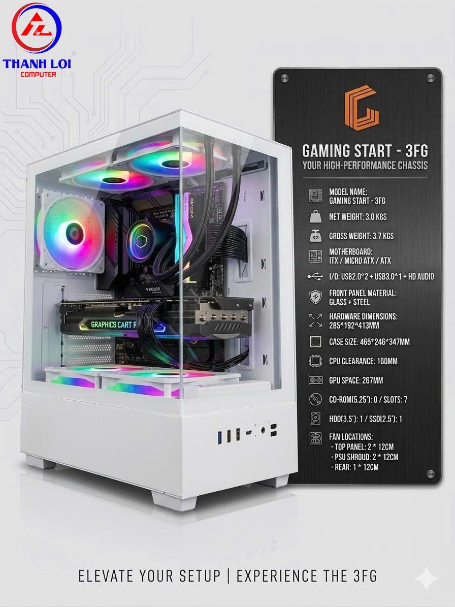 Vỏ Case máy tính Gaming Start 3FG - White